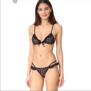 For Love and Lemons Black Alicante Bikini Top